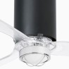 Tube Fan M con LED Nero Opaco/Trasparente Ventilatore - Faro Barcelona