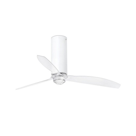 Tube Fan M con LED Bianco Opaco/Trasparente Ventilatore - Faro Barcelona