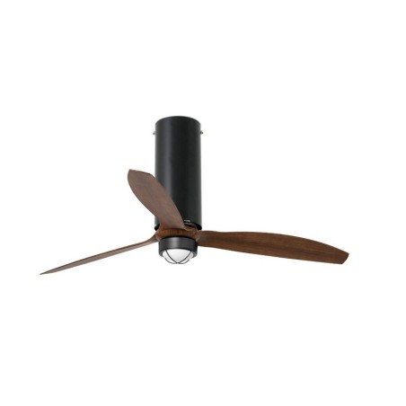 Tube Fan M con LED Nero Opaco/Noce Ventilatore - Faro Barcelona