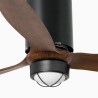 Tube Fan M con LED Nero Opaco/Noce Ventilatore - Faro Barcelona
