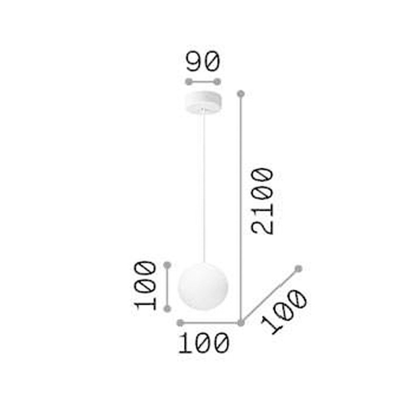 Mapa Bianco SP1 D10 Sospensione - Ideal-Lux