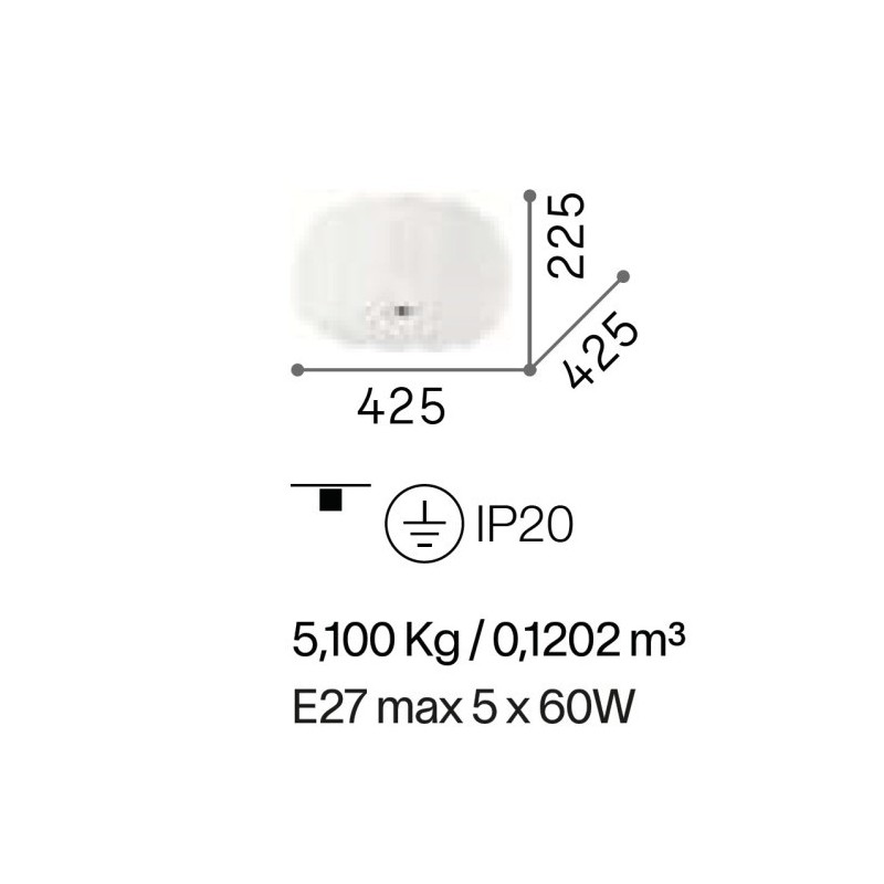 Ovalino PL5 Soffitto - Ideal-Lux