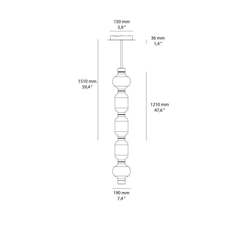 Alambicco Verticale 5 vetri Sospensione - Artemide