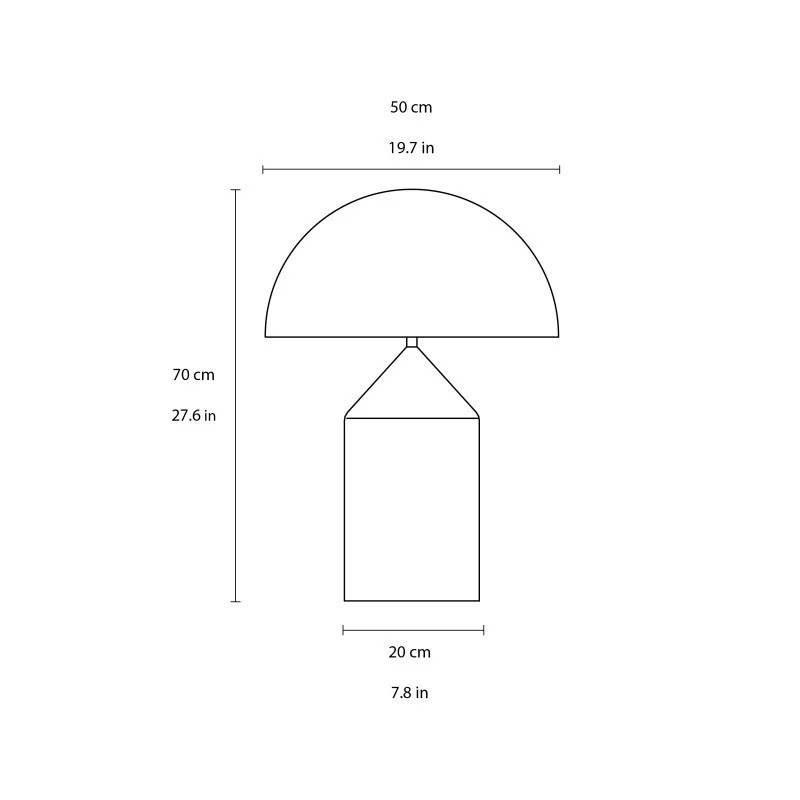 Atollo 235 Grande Vetro Tavolo - Oluce