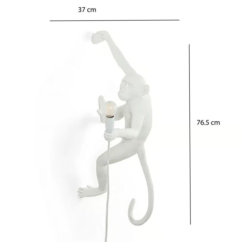 Monkey Lamp Outdoor Hanging Right Hand Black 14919 Parete - Seletti