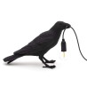 Bird Lamp Waiting Black 14735 Tavolo - Seletti