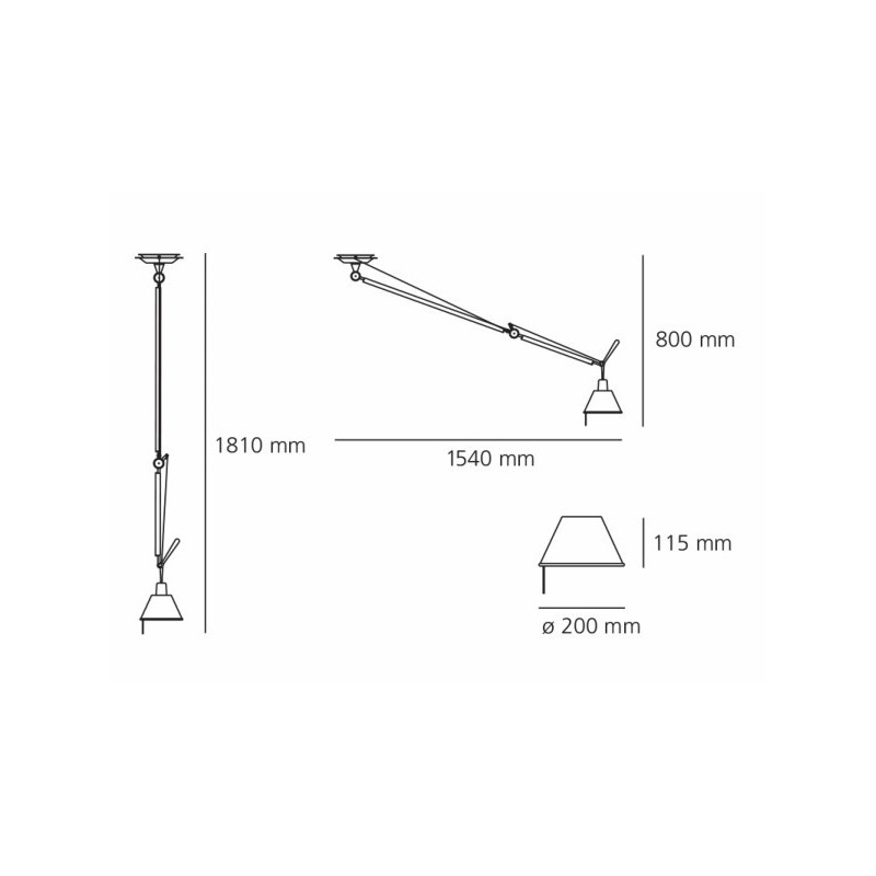 Tolomeo decentrata diffusore alluminio Sospensione