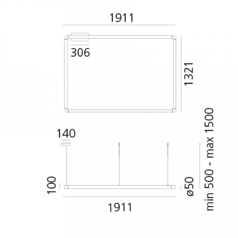 Alphabet of light Rectangular Sospensione